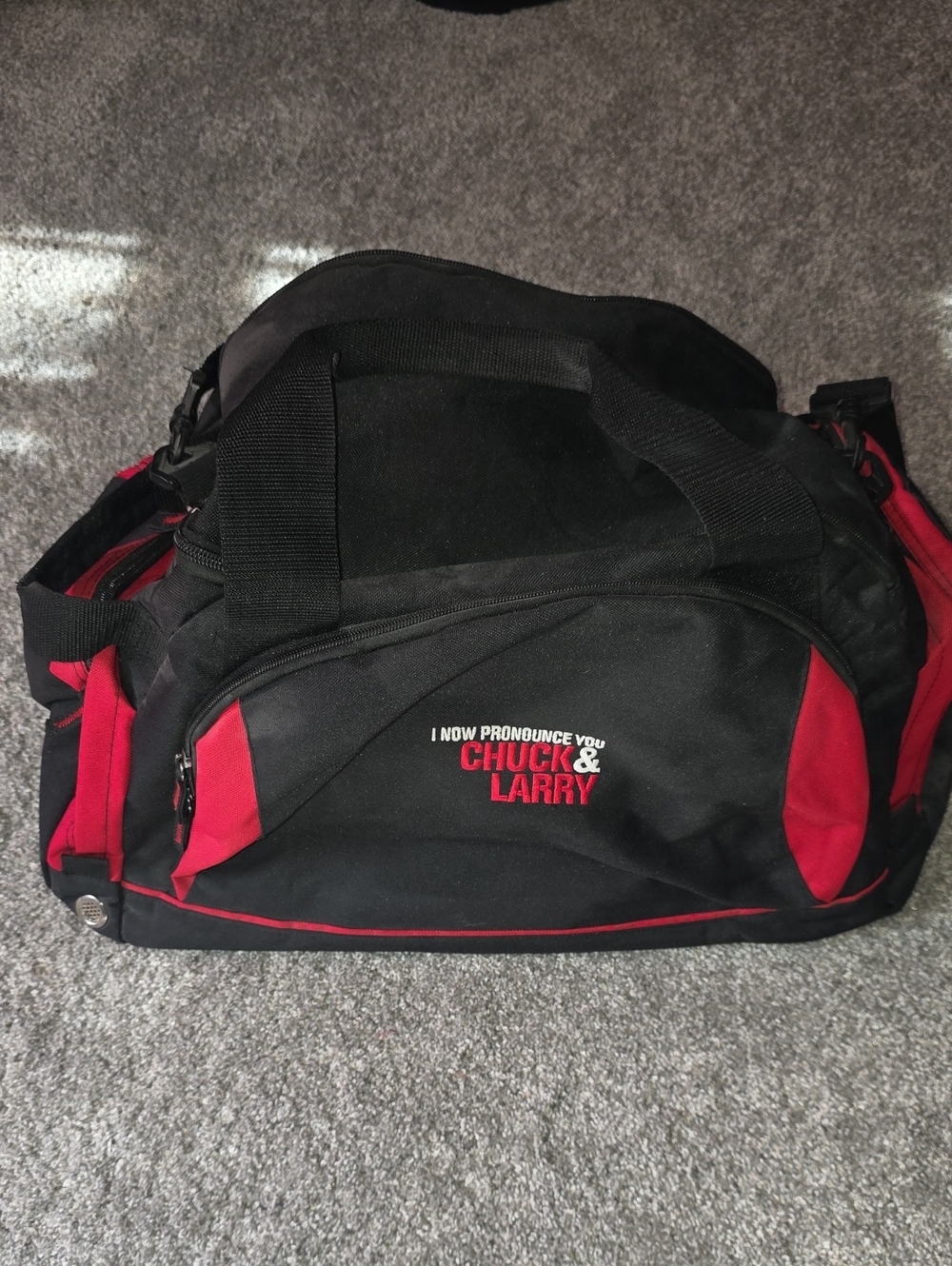 Black and Red Duffel Bag